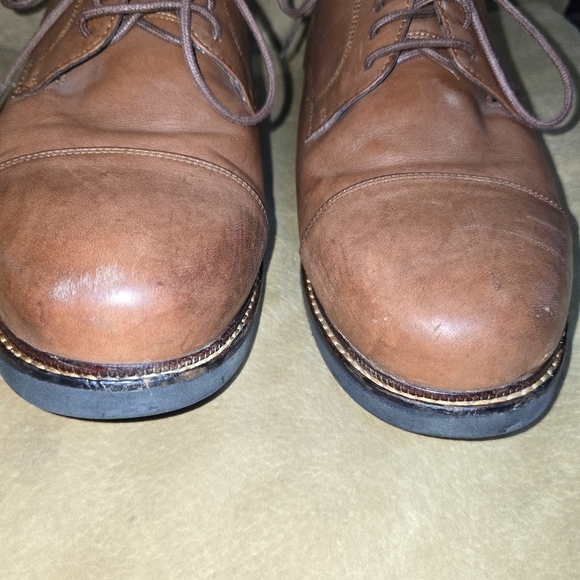 Apex  Lexington Cap Toe Leather Oxford Comfort Mens Shoes Size 11 Wide - Picture 13 of 15